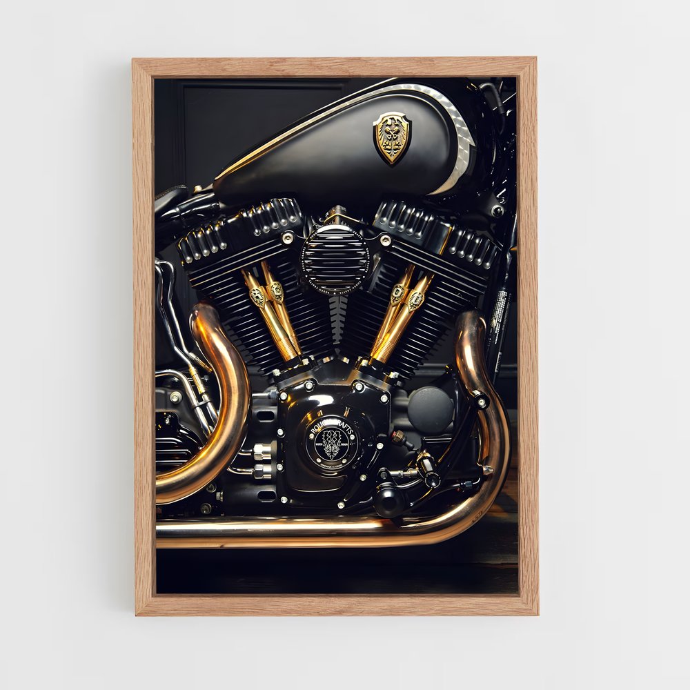 Poster Chrome et Or – affiche Harley-Davidson (vue 4)